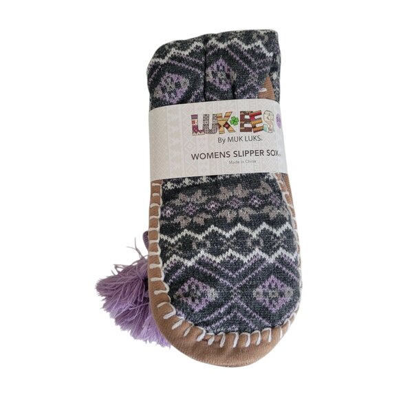 LUK-EES Muk Luks Slipper Sox Socks Women's Size 5-7 S/M Slip Resistant NWT - Picture 1 of 6